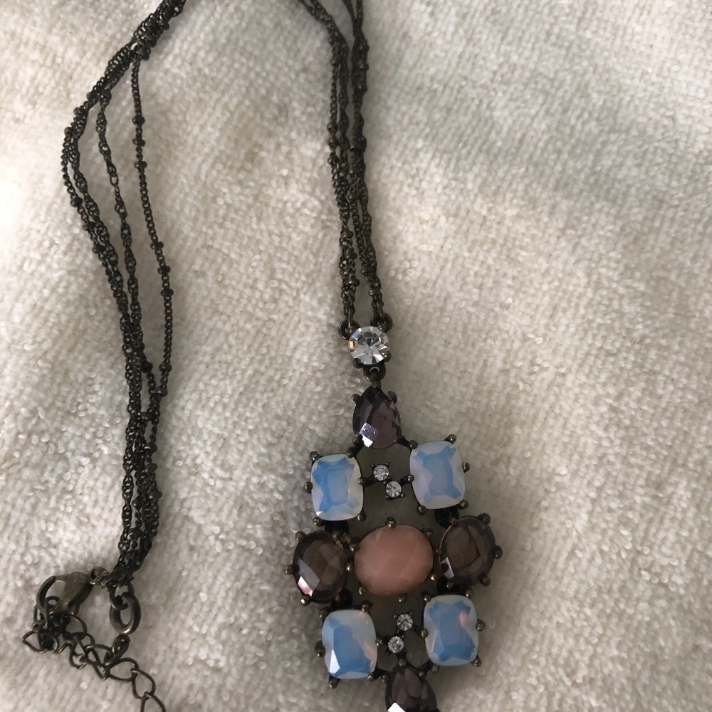 Faceted multi stone vintage necklace